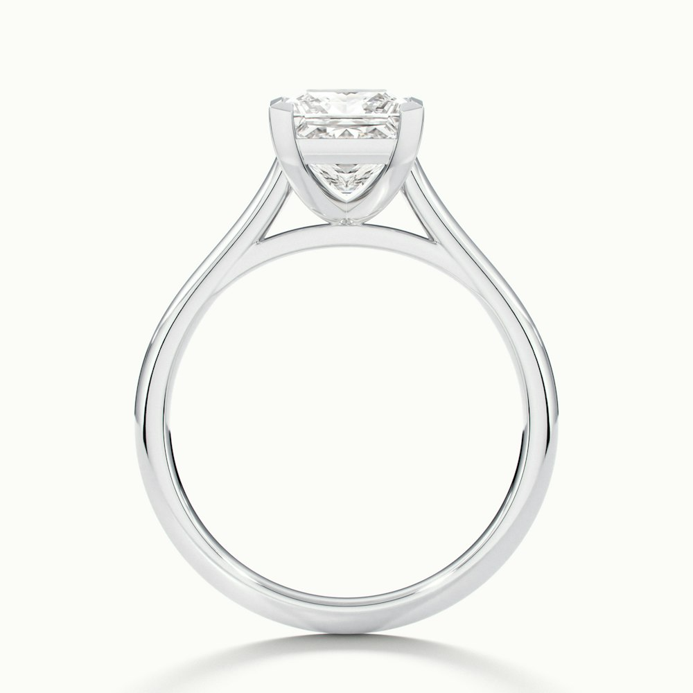Lux 2 Carat Princess Cut Solitaire Moissanite Engagement Ring in 14k White Gold
