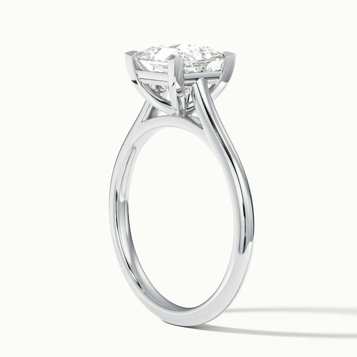 Lux 5 Carat Princess Cut Solitaire Moissanite Engagement Ring in 10k White Gold