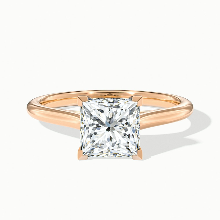 Frey 3.5 Carat Princess Cut Solitaire Lab Grown Diamond Ring in 10k Rose Gold