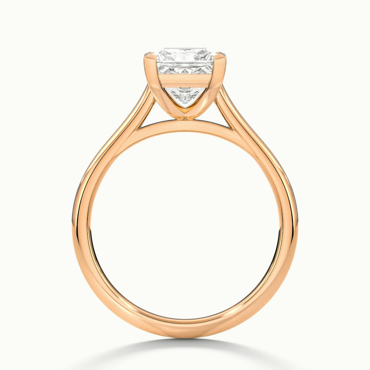 Frey 3 Carat Princess Cut Solitaire Lab Grown Diamond Ring in 10k Rose Gold