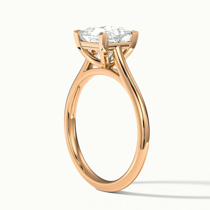 Lux 2 Carat Princess Cut Solitaire Moissanite Engagement Ring in 14k Rose Gold
