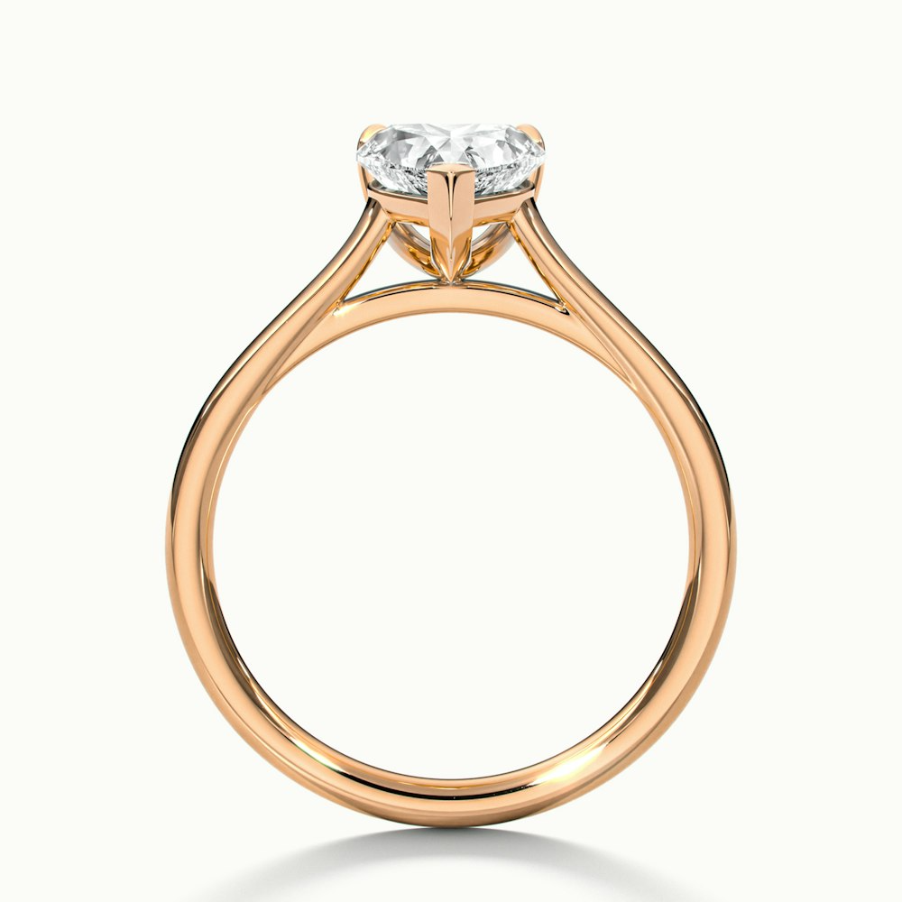 Esha 3 Carat Heart Shaped Solitaire Lab Grown Diamond Ring in 10k Rose Gold