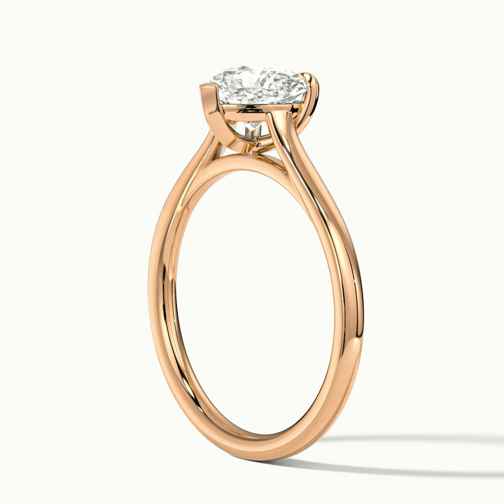 Esha 1 Carat Heart Shaped Solitaire Lab Grown Diamond Ring in 10k Rose Gold