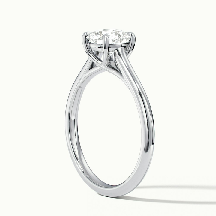 Zara 1 Carat Round Solitaire Moissanite Engagement Ring in 14k White Gold