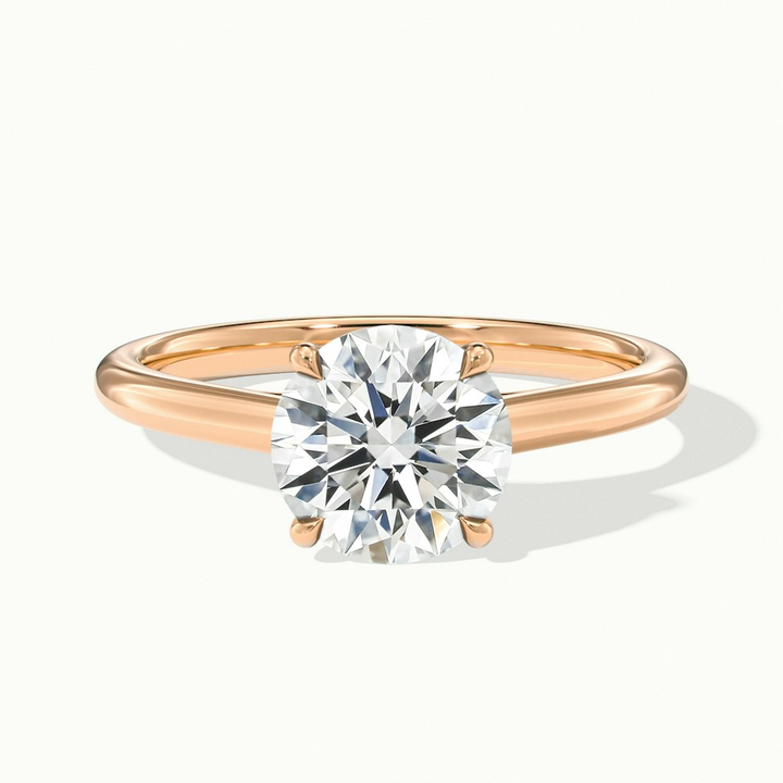 Elena 2 Carat Round Solitaire Lab Grown Diamond Ring in 10k Rose Gold