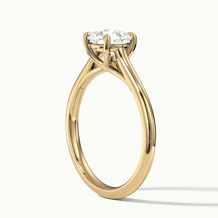 Zara 2 Carat Round Solitaire Moissanite Engagement Ring in 14k Yellow Gold