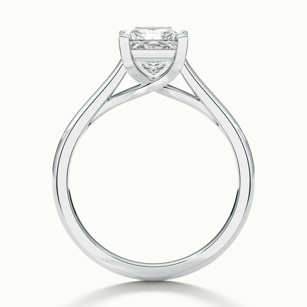 Amaya 4 Carat Princess Cut Solitaire Lab Grown Diamond Ring in 10k White Gold