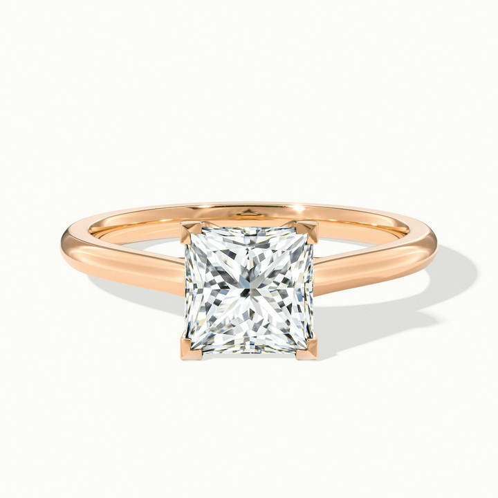 Kai 1 Carat Princess Cut Solitaire Moissanite Engagement Ring in 18k Rose Gold