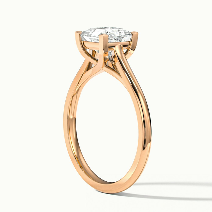 Amaya 3.5 Carat Princess Cut Solitaire Lab Grown Diamond Ring in 10k Rose Gold