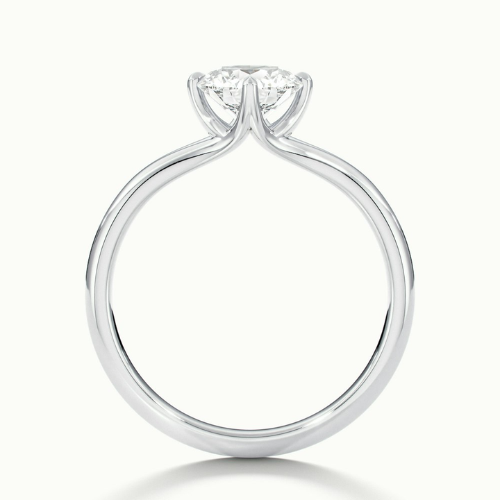 Joy 1 Carat Round Cut Solitaire Moissanite Engagement Ring in 10k White Gold