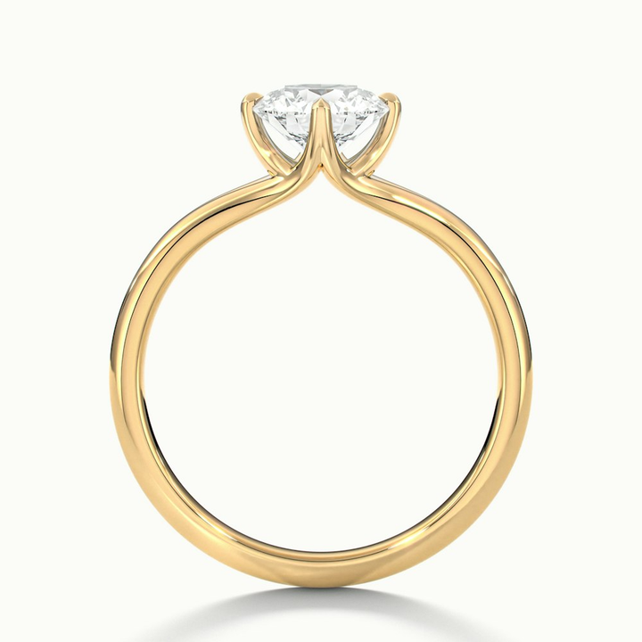 Joy 1 Carat Round Cut Solitaire Moissanite Engagement Ring in 10k Yellow Gold