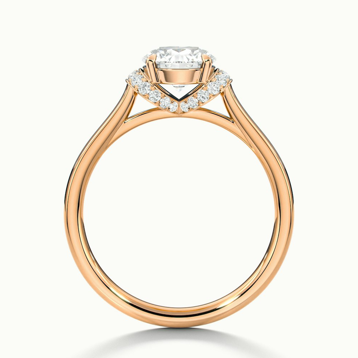 Lux 5 Carat Round Solitaire Garland Pave Lab Grown Engagement Ring in 18k Rose Gold