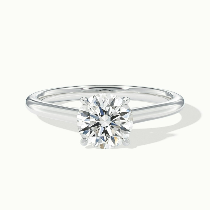 Anika 5 Carat Round Cut Solitaire Lab Grown Diamond Ring in 10k White Gold