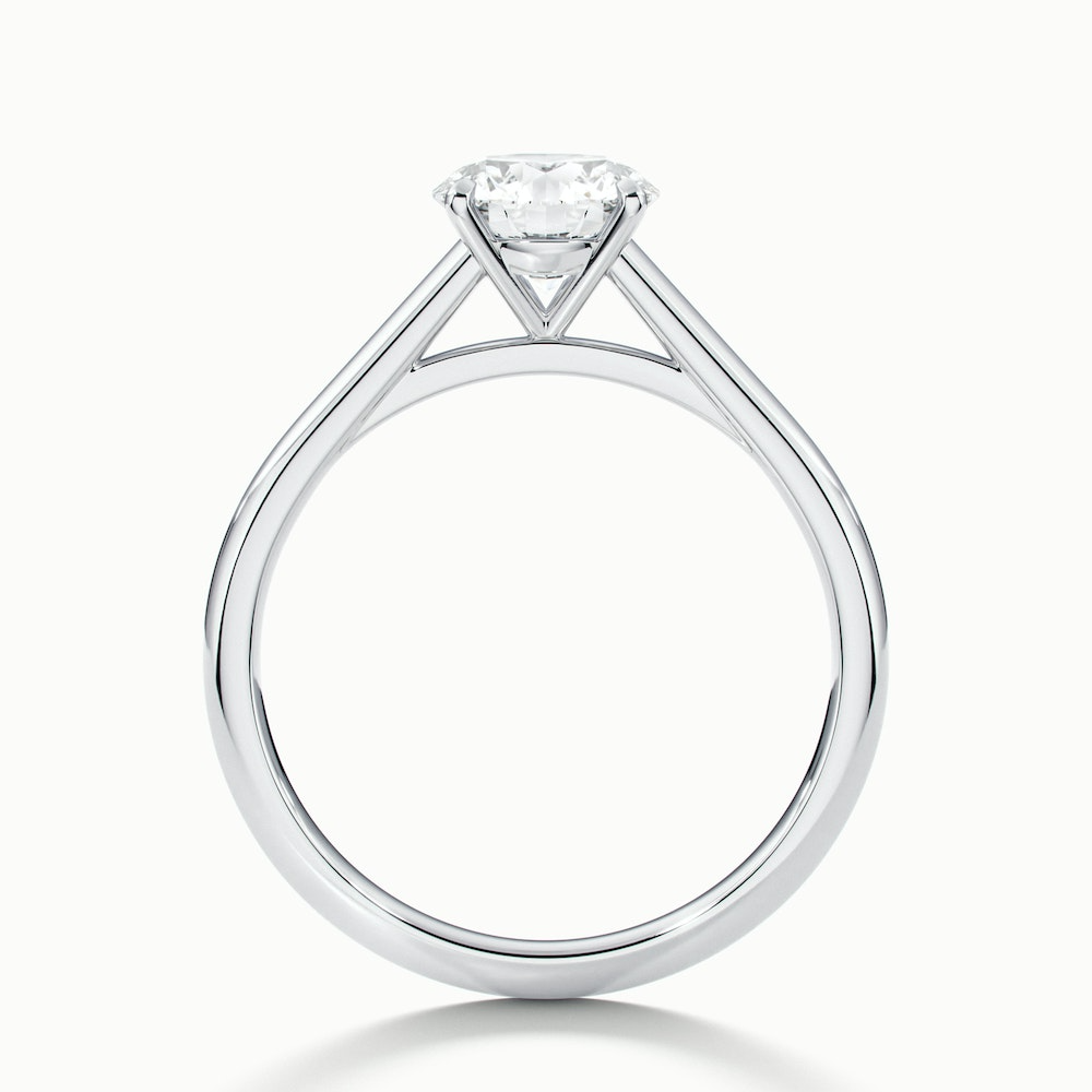Nia 1 Carat Round Cut Solitaire Moissanite Engagement Ring in 14k White Gold