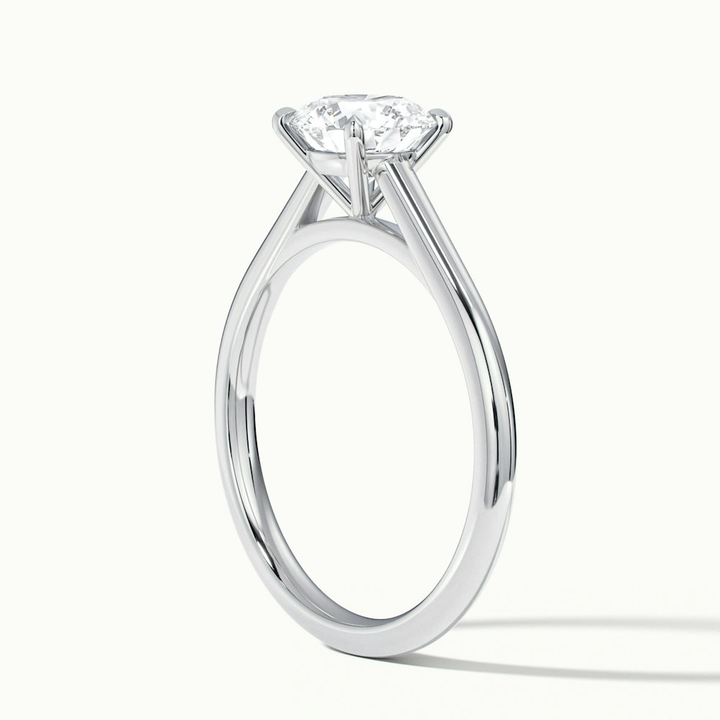Nia 5 Carat Round Cut Solitaire Moissanite Engagement Ring in 10k White Gold