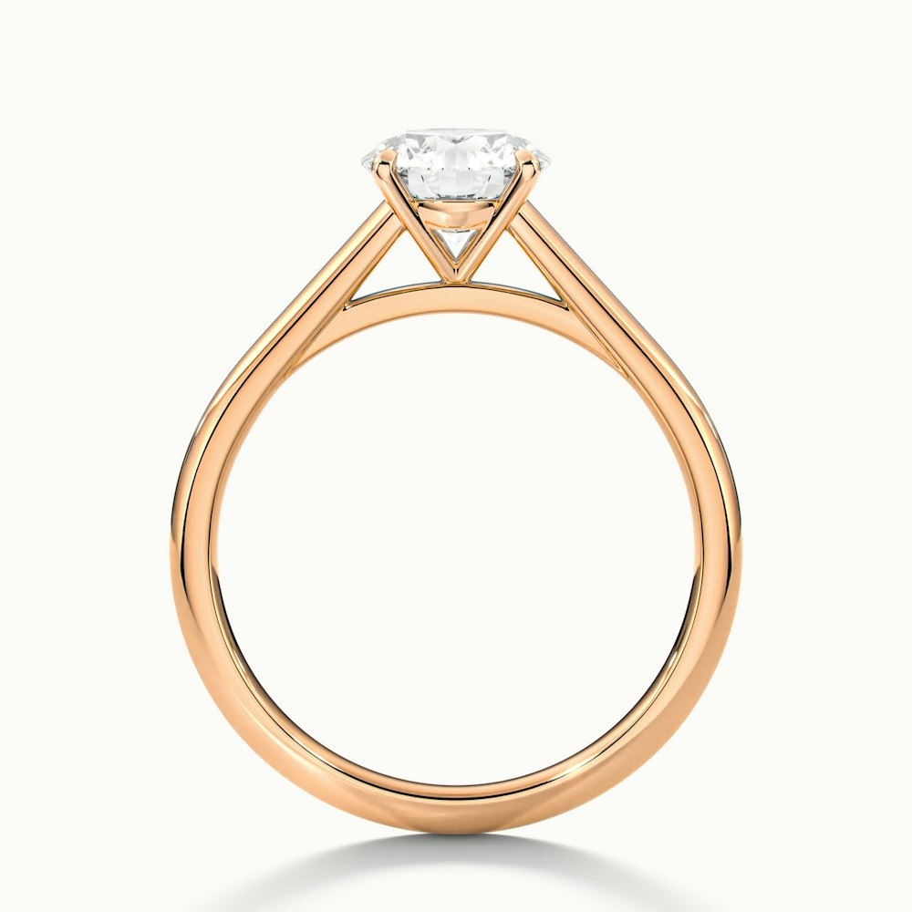 Anika 1 Carat Round Cut Solitaire Lab Grown Diamond Ring in 10k Rose Gold
