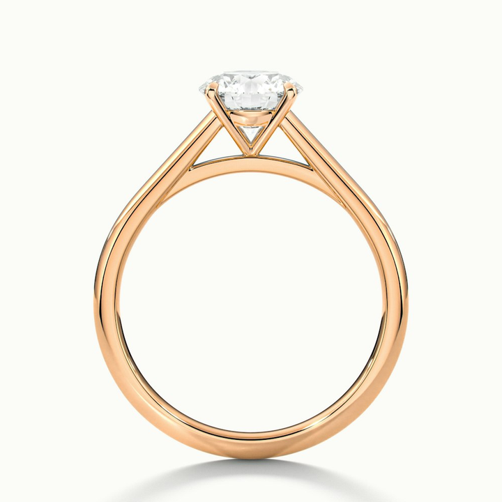 Anika 3 Carat Round Cut Solitaire Lab Grown Diamond Ring in 10k Rose Gold