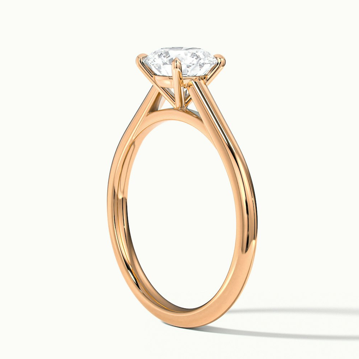 Anika 1 Carat Round Cut Solitaire Lab Grown Diamond Ring in 10k Rose Gold