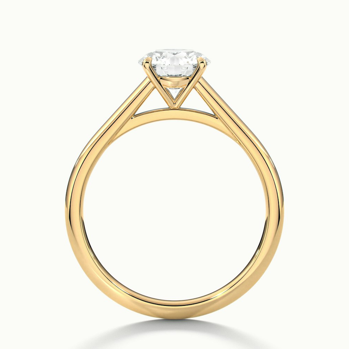 Nia 3 Carat Round Cut Solitaire Moissanite Engagement Ring in 10k Yellow Gold