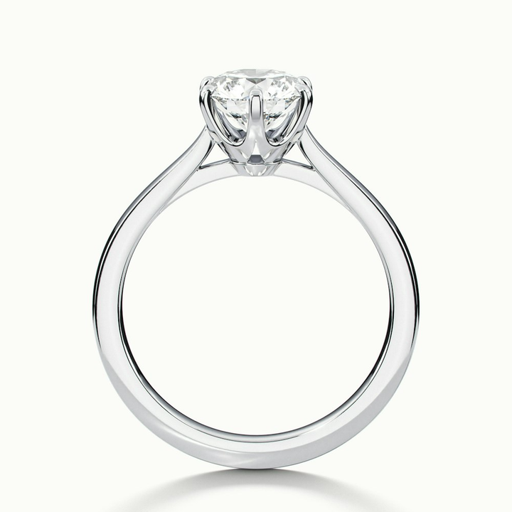 Amy 5 Carat Round Solitaire Lab Grown Diamond Ring in 10k White Gold