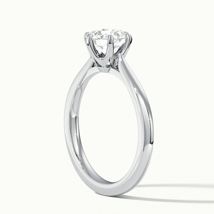 Amy 4 Carat Round Solitaire Lab Grown Diamond Ring in 10k White Gold