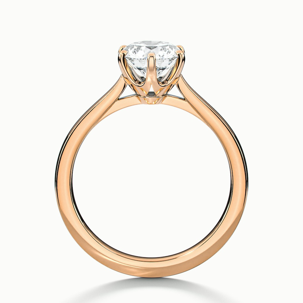 Amy 3 Carat Round Solitaire Lab Grown Diamond Ring in 10k Rose Gold