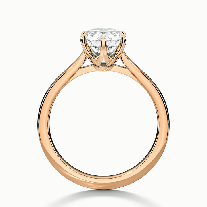 Elle 3 Carat Round Solitaire Moissanite Engagement Ring in 10k Rose Gold