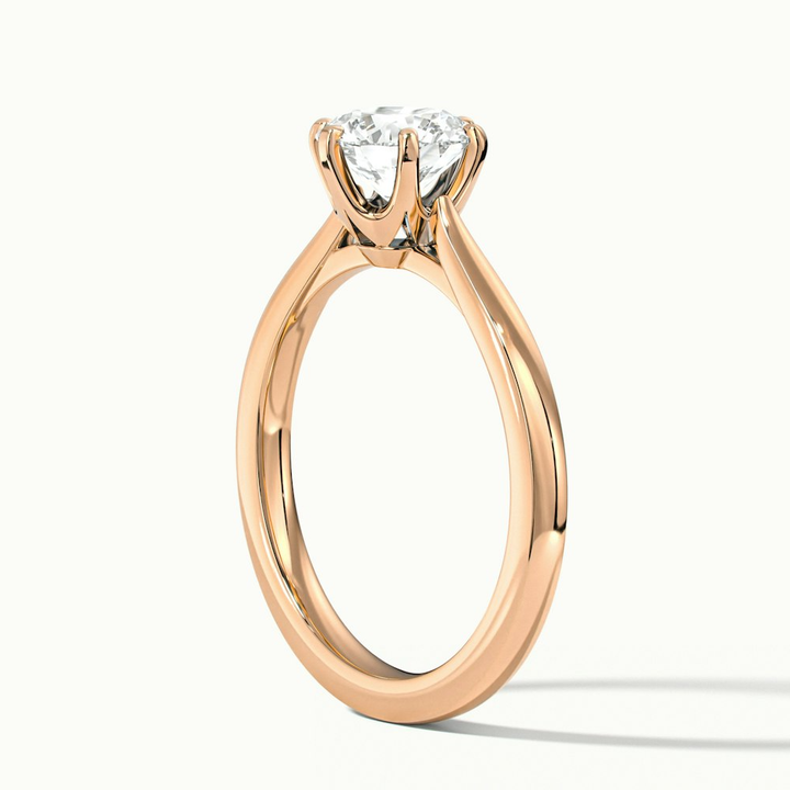 Amy 5 Carat Round Solitaire Lab Grown Diamond Ring in 18k Rose Gold