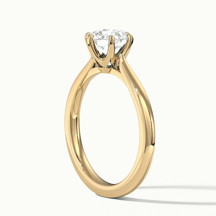 Amy 2 Carat Round Solitaire Lab Grown Diamond Ring in 14k Yellow Gold