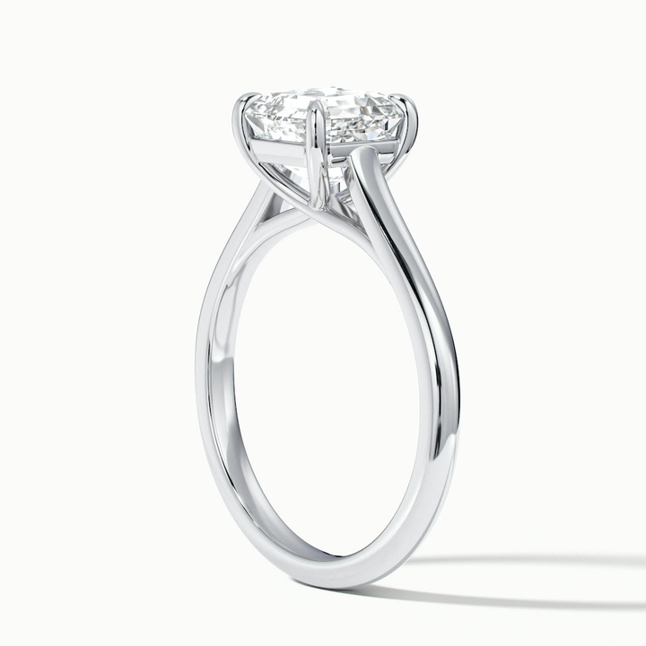 April 5 Carat Asscher Cut Solitaire Lab Grown Diamond Ring in 10k White Gold