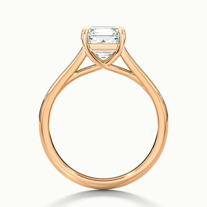 Ada 5 Carat Asscher Cut Solitaire Moissanite Engagement Ring in 18k Rose Gold