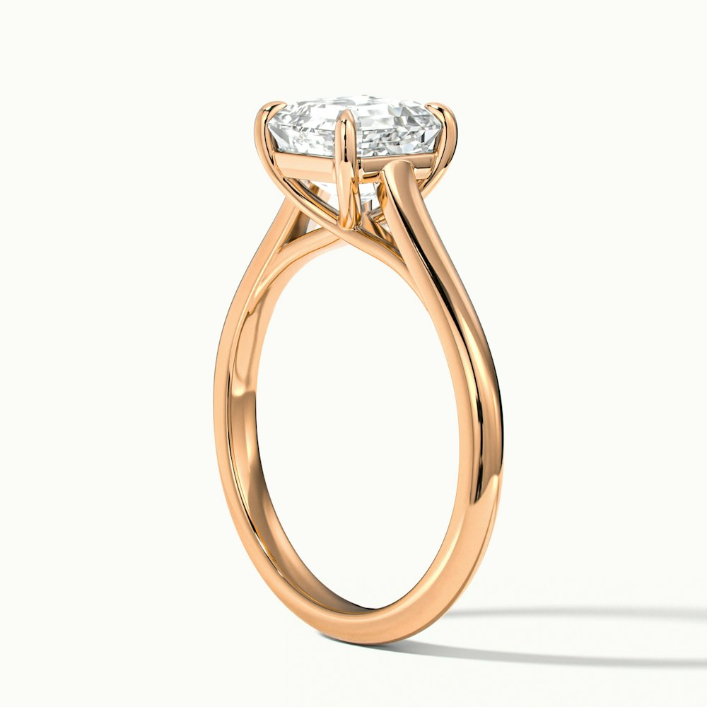 Ada 3.5 Carat Asscher Cut Solitaire Moissanite Engagement Ring in 10k Rose Gold