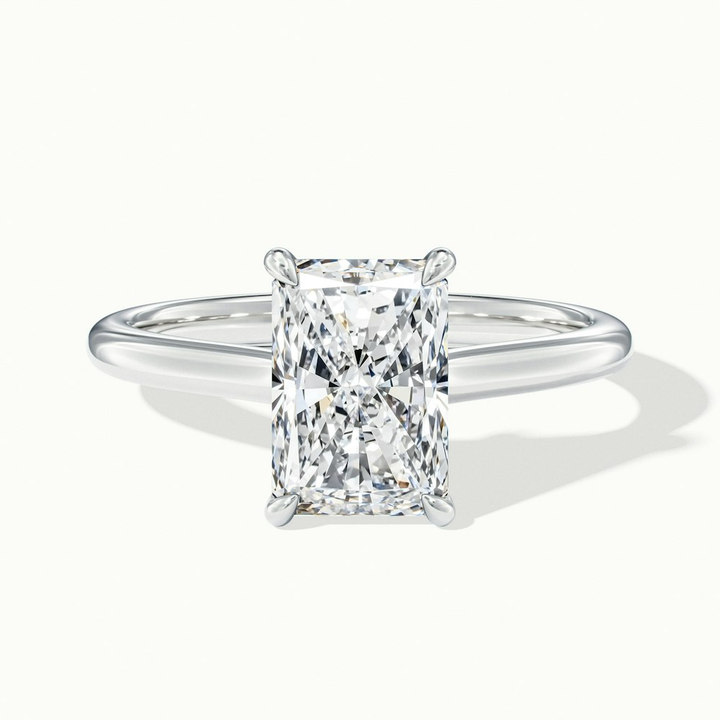 Daisy 1 Carat Radiant Cut Solitaire Lab Grown Diamond Ring in 14k White Gold