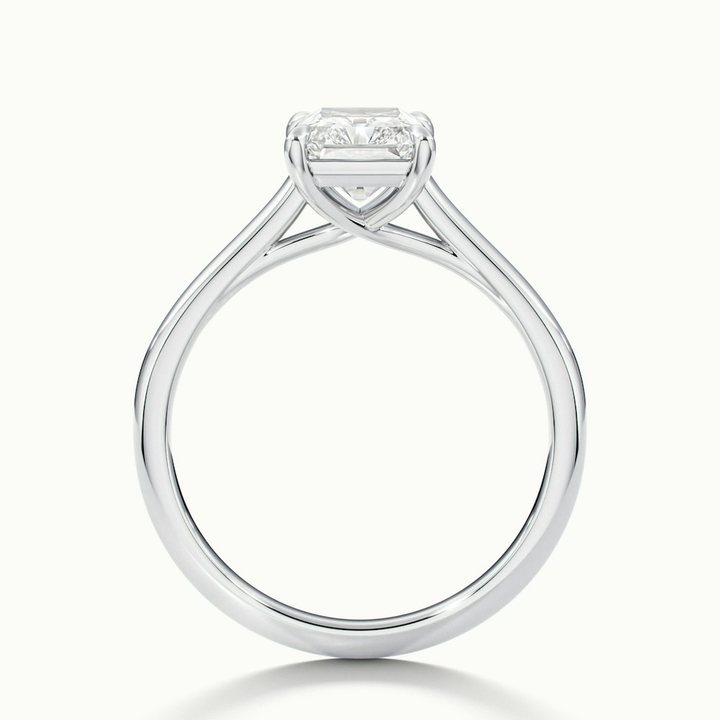 Daisy 3 Carat Radiant Cut Solitaire Lab Grown Diamond Ring in 14k White Gold