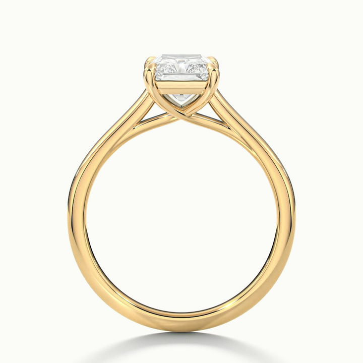 Alia 2 Carat Radiant Cut Solitaire Moissanite Engagement Ring in 18k Yellow Gold