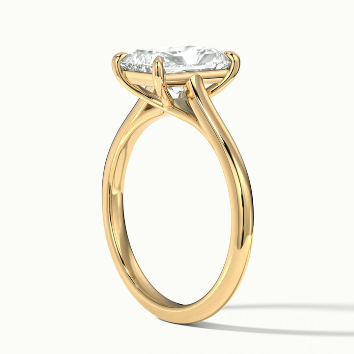 Daisy 3 Carat Radiant Cut Solitaire Lab Grown Diamond Ring in 14k Yellow Gold