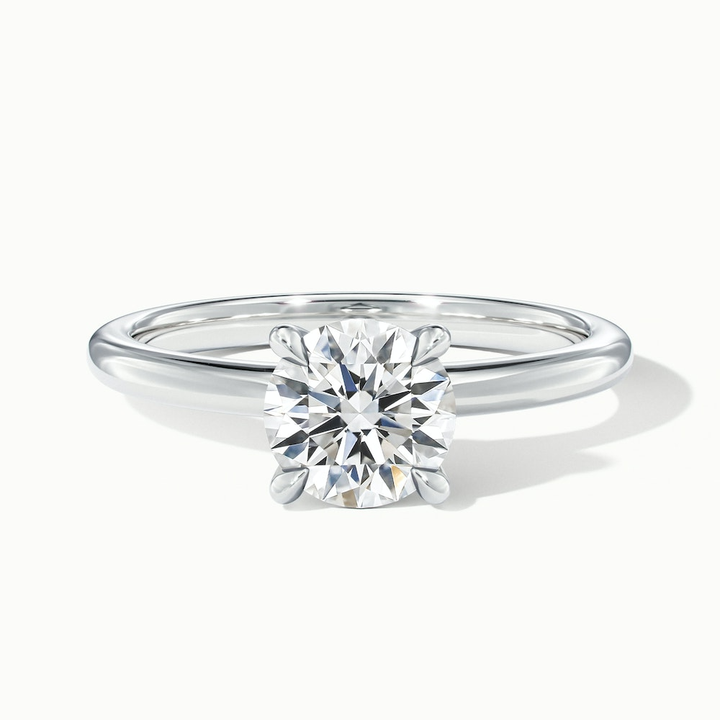 Zoey 5 Carat Round Solitaire Moissanite Engagement Ring in 10k White Gold