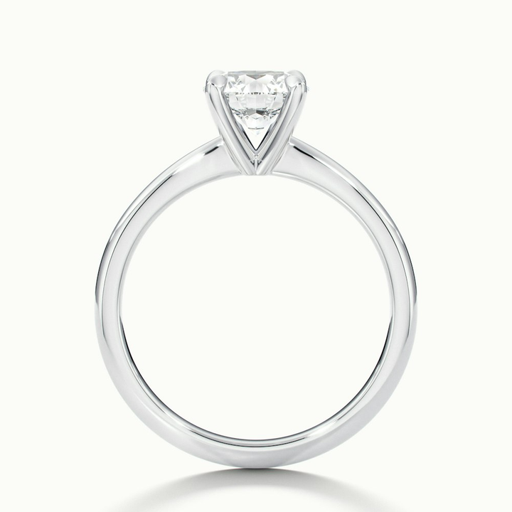 Zoey 4 Carat Round Solitaire Moissanite Engagement Ring in 10k White Gold