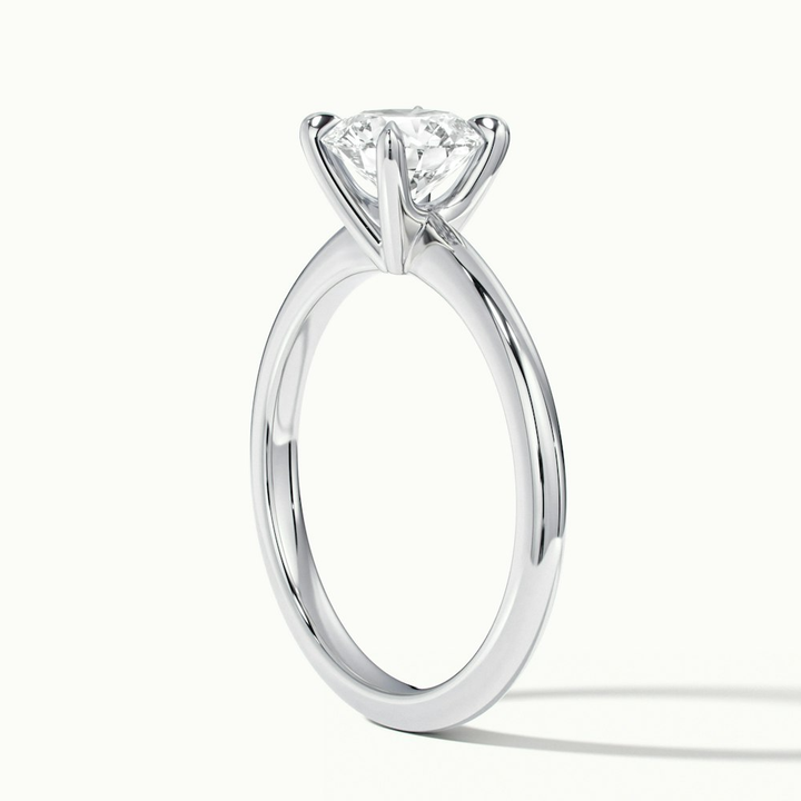 Diana 2 Carat Round Solitaire Lab Grown Diamond Ring in 14k White Gold