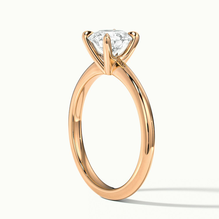 Zoey 5 Carat Round Solitaire Moissanite Engagement Ring in 18k Rose Gold