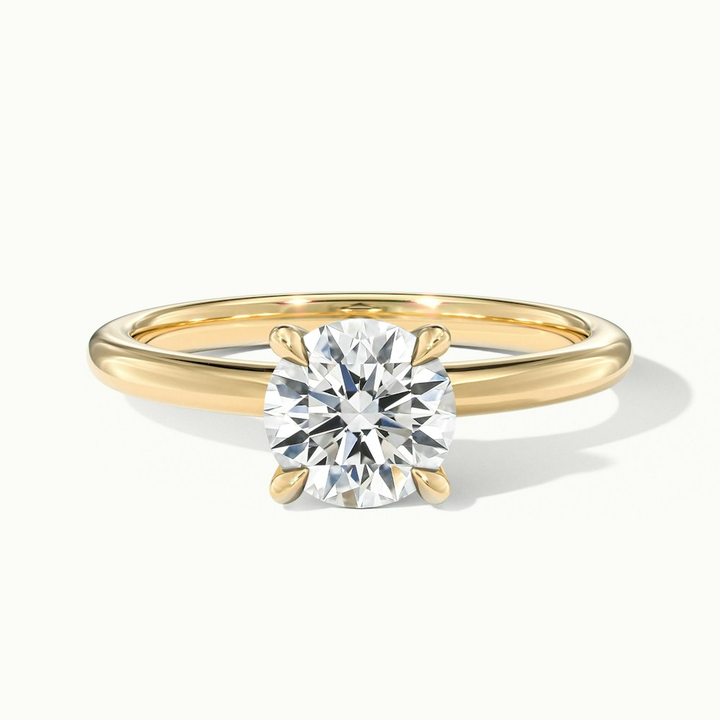Zoey 2 Carat Round Solitaire Moissanite Engagement Ring in 10k Yellow Gold