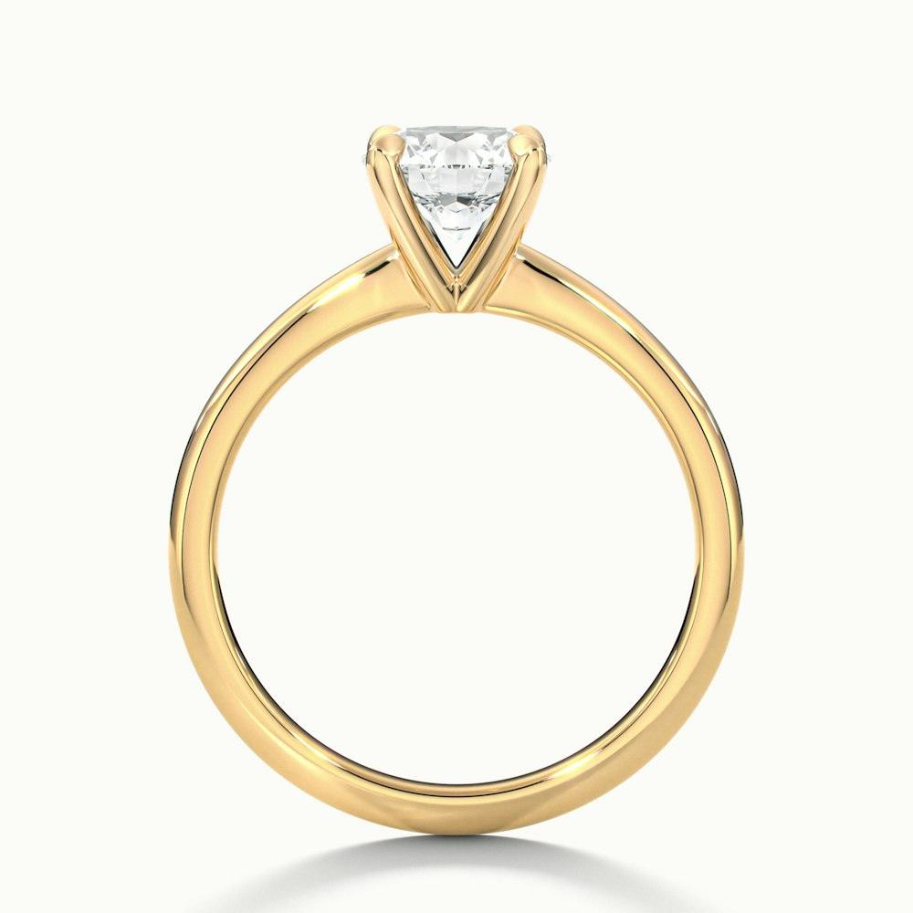 Zoey 3 Carat Round Solitaire Moissanite Engagement Ring in 10k Yellow Gold