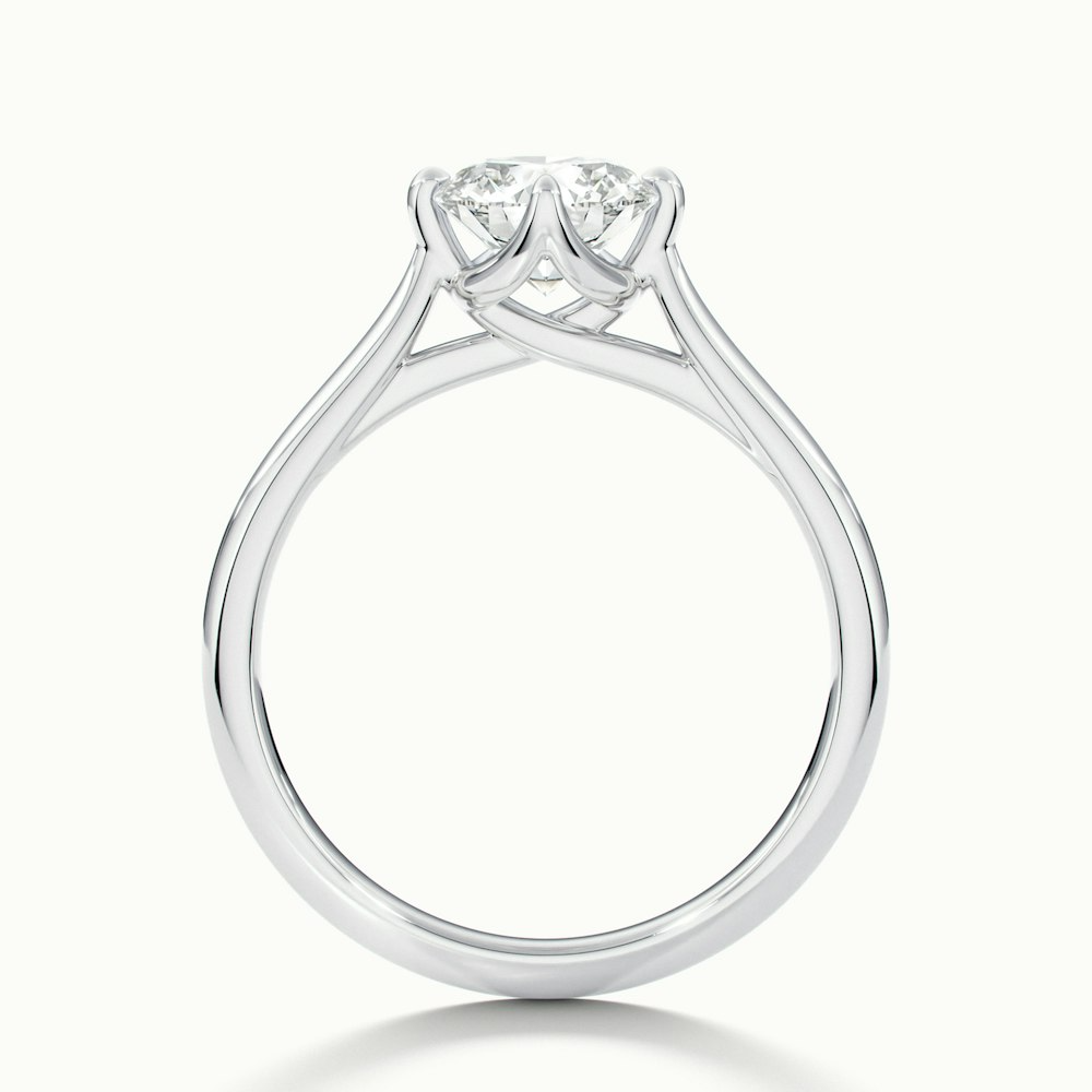 Tia 2 Carat Round Cut Solitaire Lab Grown Engagement Ring in 14k White Gold