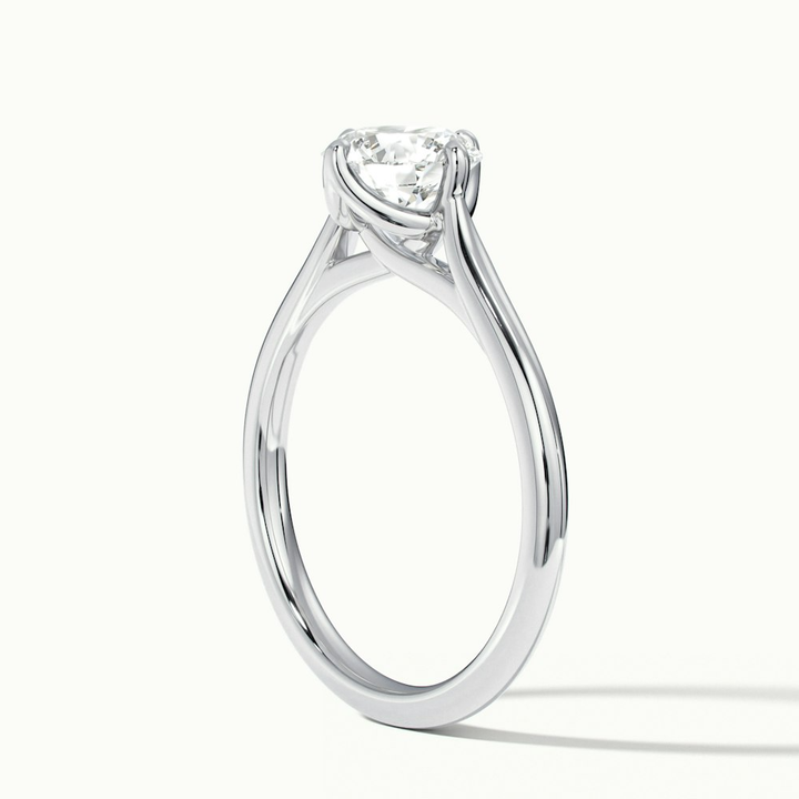 Asta 4 Carat Round Cut Solitaire Moissanite Diamond Ring in 10k White Gold