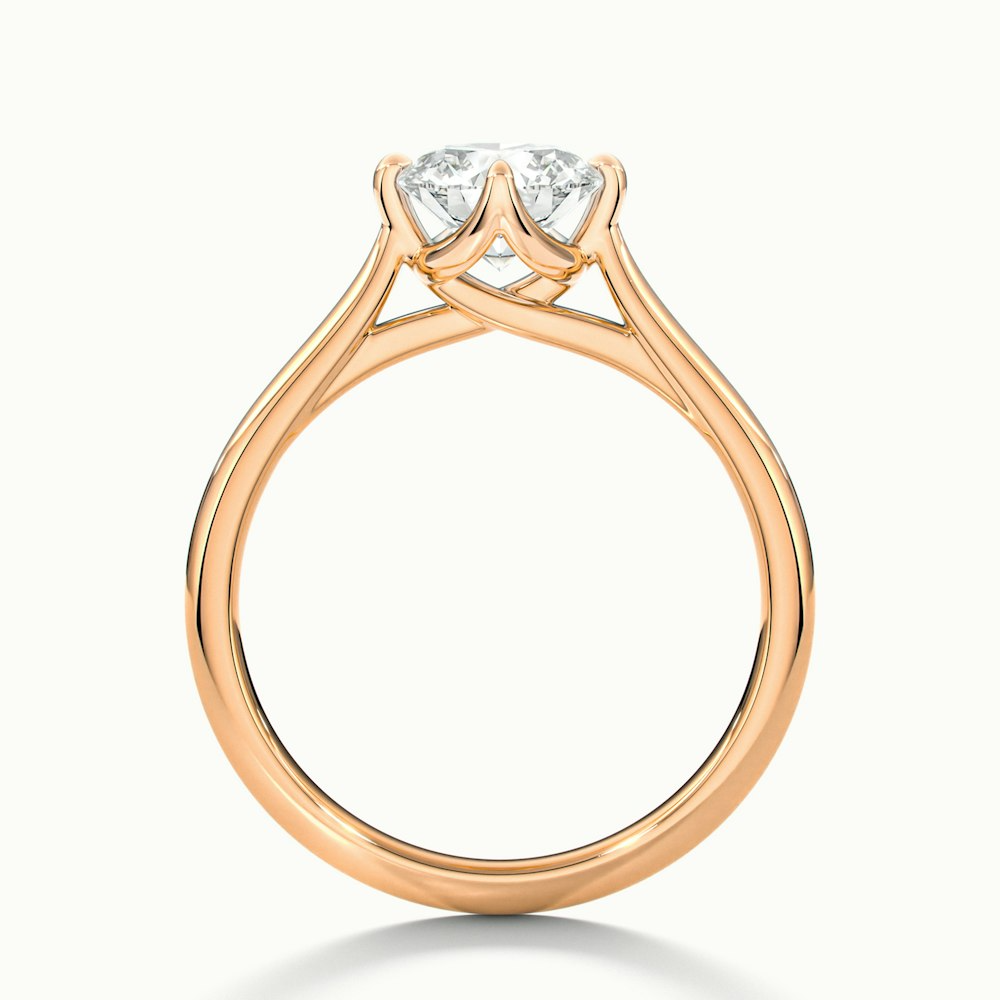Asta 5 Carat Round Cut Solitaire Moissanite Diamond Ring in 18k Rose Gold