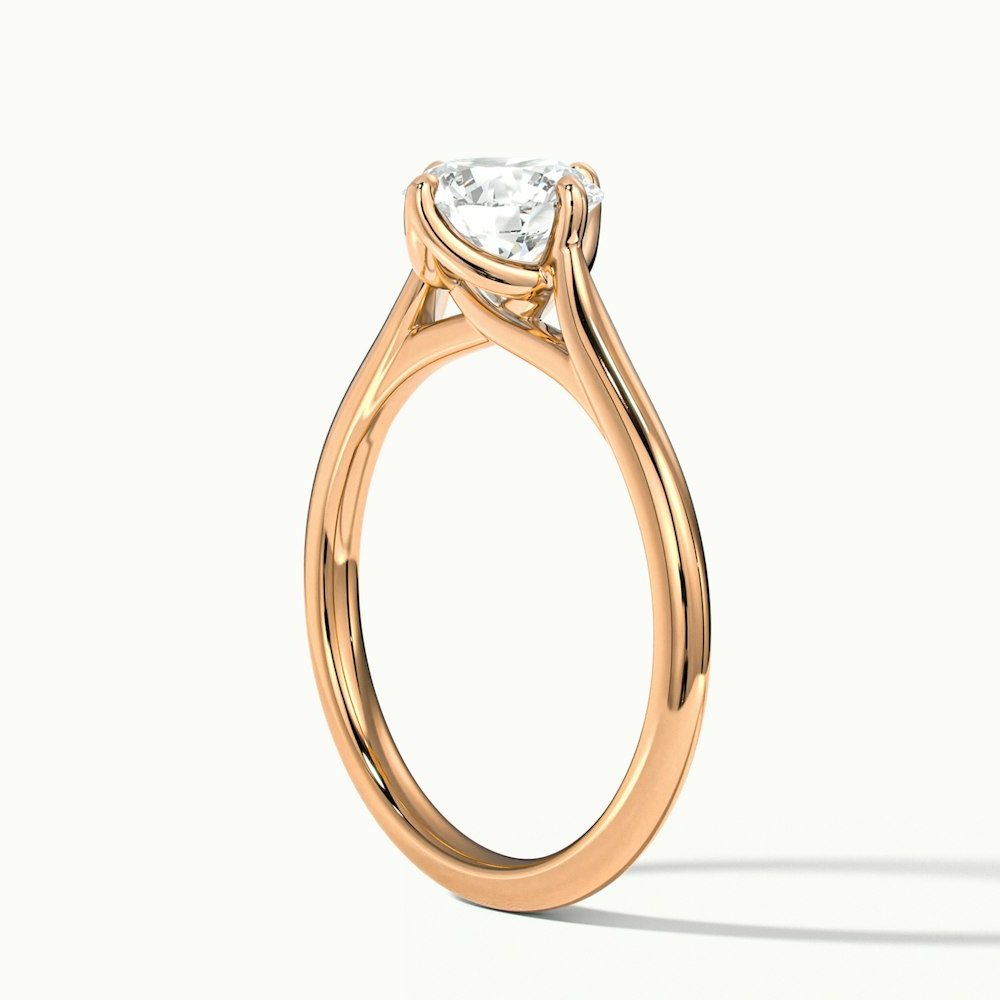 Asta 3 Carat Round Cut Solitaire Moissanite Diamond Ring in 18k Rose Gold