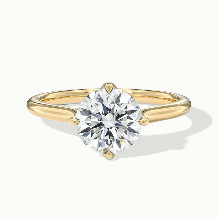 Tia 1 Carat Round Cut Solitaire Lab Grown Engagement Ring in 10k Yellow Gold