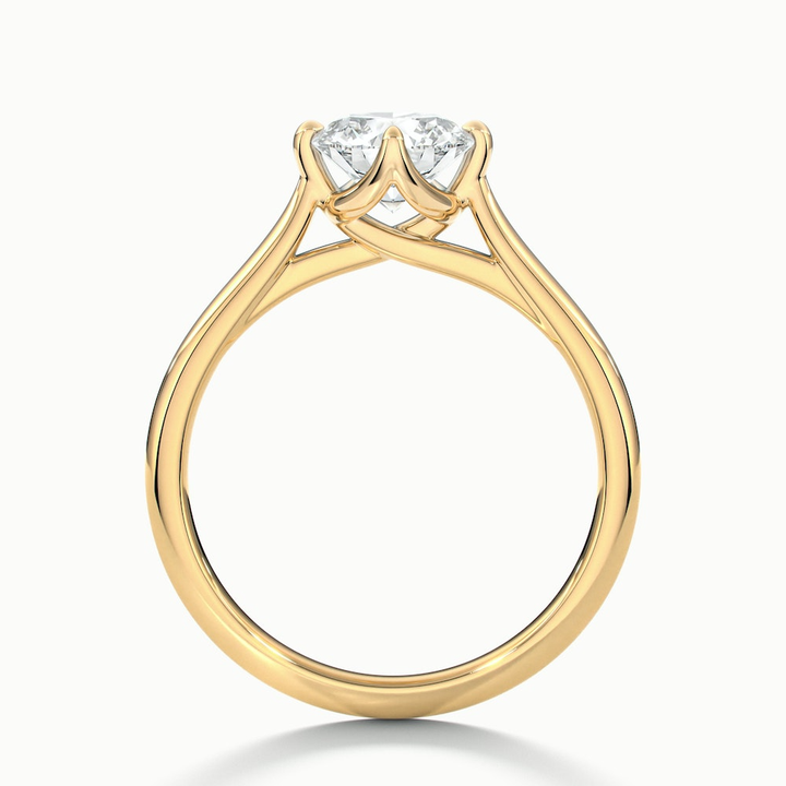 Tia 1 Carat Round Cut Solitaire Lab Grown Engagement Ring in 10k Yellow Gold