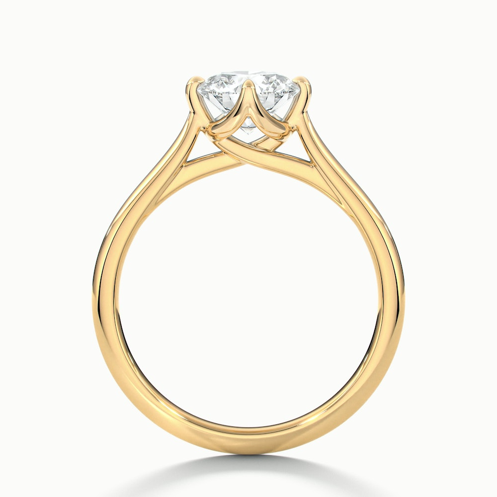 Asta 3 Carat Round Cut Solitaire Moissanite Diamond Ring in 10k Yellow Gold