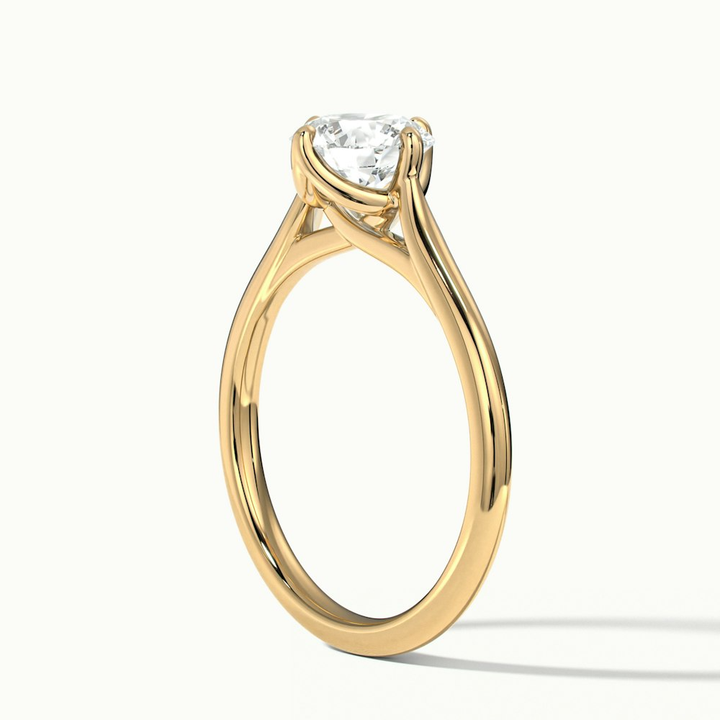 Asta 1 Carat Round Cut Solitaire Moissanite Diamond Ring in 10k Yellow Gold